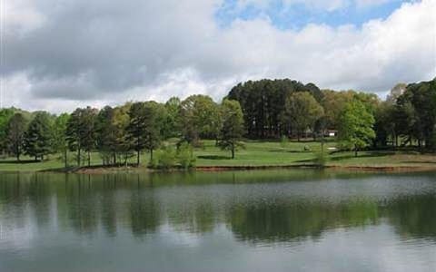 view from the dock of chatuge shores golf course across the cove