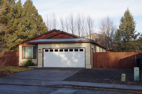 Garage and parking area