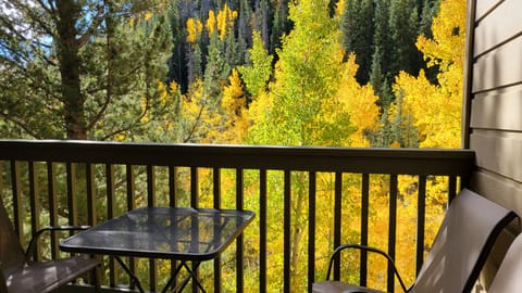 Balcony view onto bike path