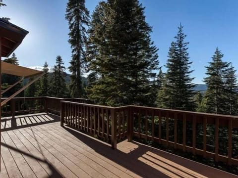 View into the mountain range and forested valley!