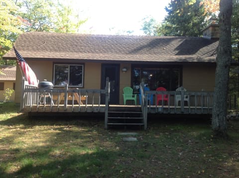 Lake side deck seating.