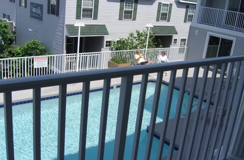 Gated pool directly outside our condo. View from 2nd floor looking down.