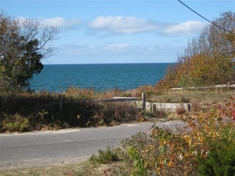 View of Cape Cod Bay from front porch of house