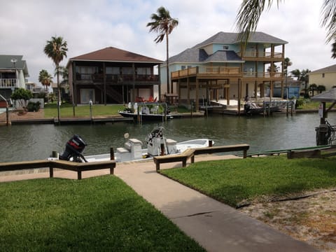 View from downstairs covered pation