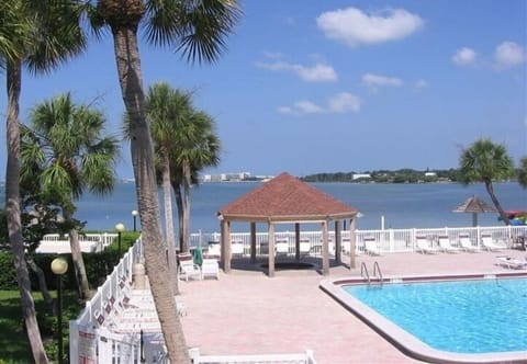Pool by the private beach
