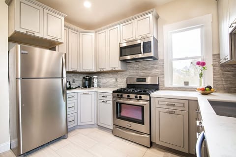 Kitchen stove and refrigerator