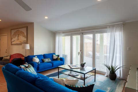 Living room with walkout to Ocean View Deck