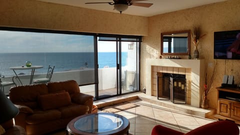View from the living room and dinning room.