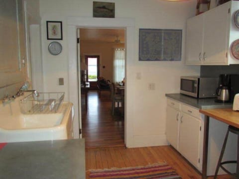View from kitchen into living room