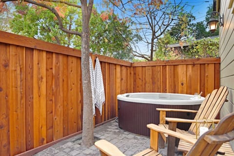 Soft Turkish towels are provided for the Hot Tub