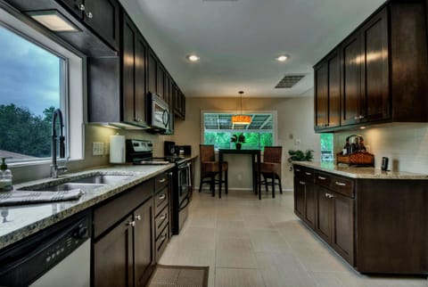 Main entry is in to the kitchen which is upstairs with the living room.