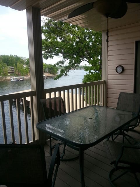 Screened in deck, view of cove and main channel