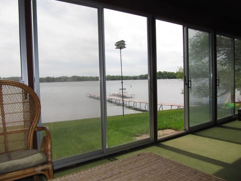 Screened-in Porch opens to lakefront