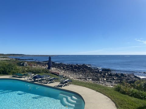 The pool overlooks the ocean