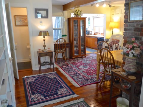 View from Hallway, through dining room to kitchen