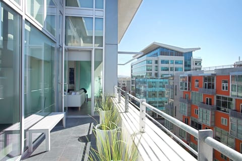 Balcony with city views