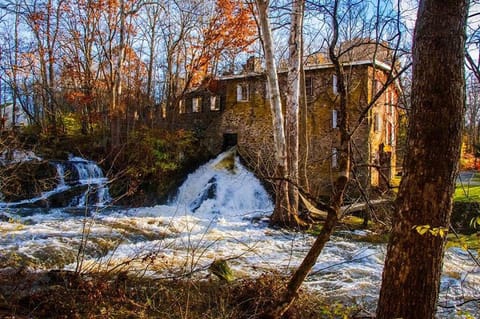 Salvato Mill and waterfalls in Autumn.