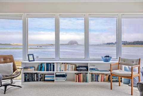 Enjoy large wall to wall windows with views of morro rock and the bay