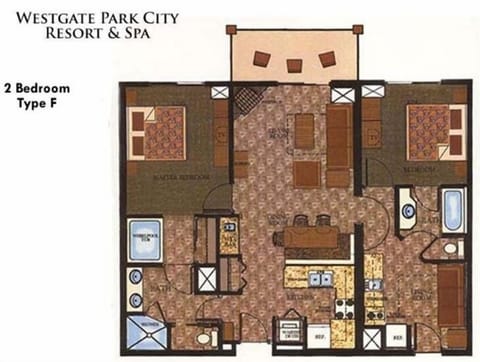Floorplan of Signature 2BR Villa. 