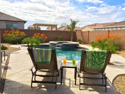Sunny, south-facing backyard. 