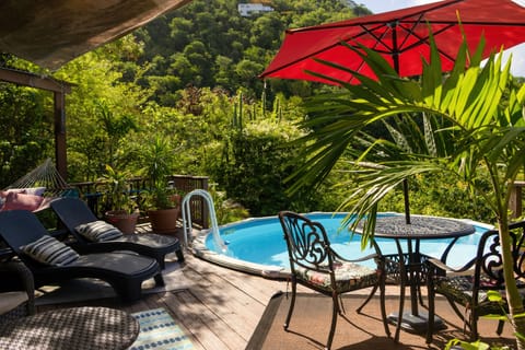 Private pool at secluded villa in nature