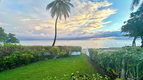 Directly on the Atlantic Ocean with open views from the porch.