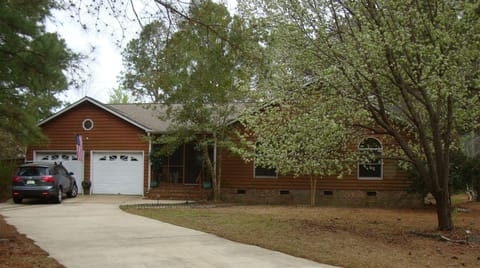 front view of ranch house