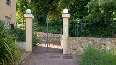 Gated entrance to private apartments