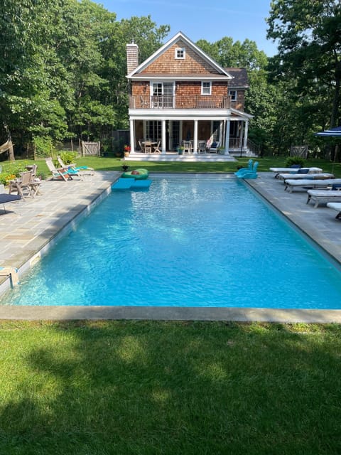 Large pool with spacious patios 