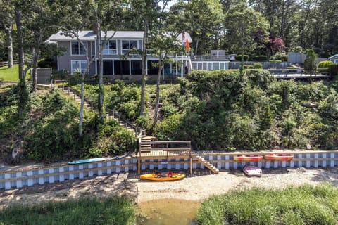 Stairs to the beach and our little wading beach to launch the kayaks