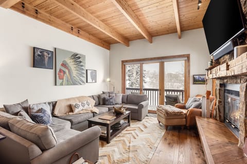 family room with gorgeous view of mt. daly 