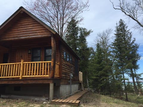 View from the small cabin out to the lake