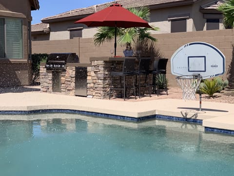 Enjoy a drink pool side while watching your children play in the pool. 