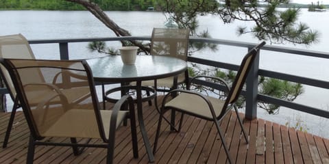 The Deck outside the Living Area, overlooking the lake!