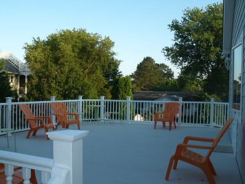 Walk Out Deck from 2nd floor Master Bedroom sitting area and, stairwell to pool.