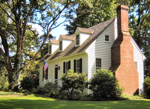 The Cottage living space (beds, bath, kitchen, living room) is all on one floor.