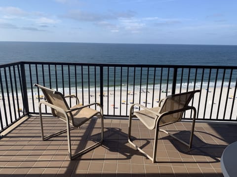 Enjoy the beachfront view with your morning coffee