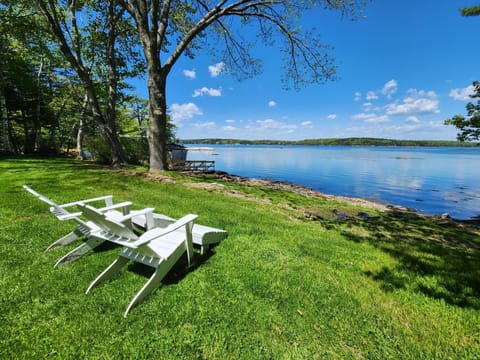 Front lawn overlooking the water