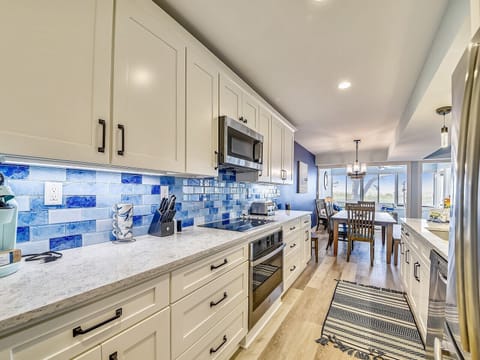NEW Kitchen with Breakfast Counter at 1414 South Beach Villa