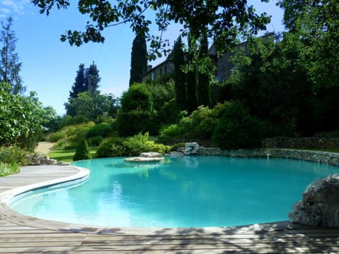 View of the house and pool
