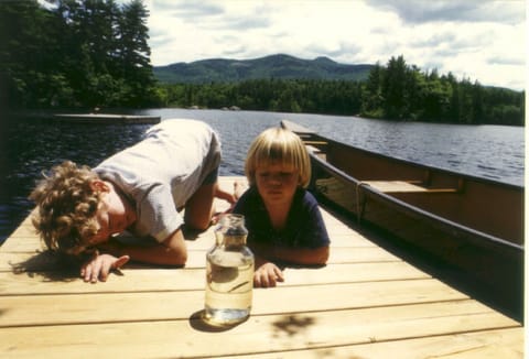 The Ossipee Ring (Blacksnout), dock, canoe, pickerel minnow