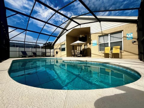 Private covered lanai and screened-in pool.