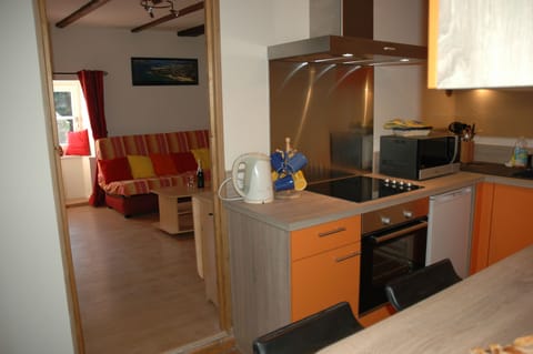 View from entrance through to living room