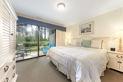 Two Suites. Two patios. One peaceful escape. 
King bed in primary room is the beautifully well lit, bright and has it's own patio!