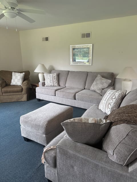 Plenty of room for family and friends with our new furniture.