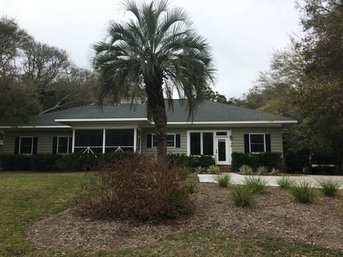 Front view of home in winter