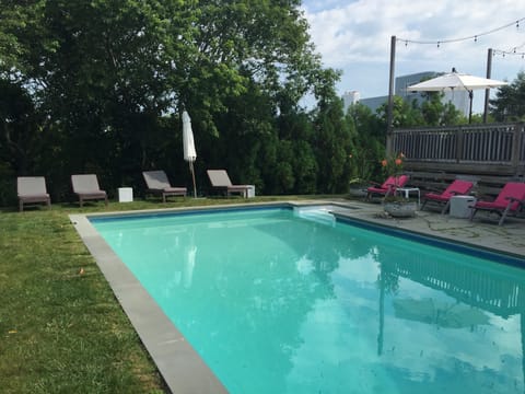 Heated pool and lounge chairs, a delight