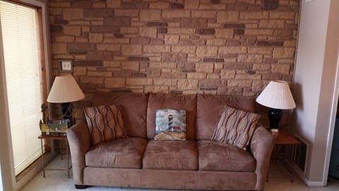 Living area with queen size sofa/sleeper with air mattress 