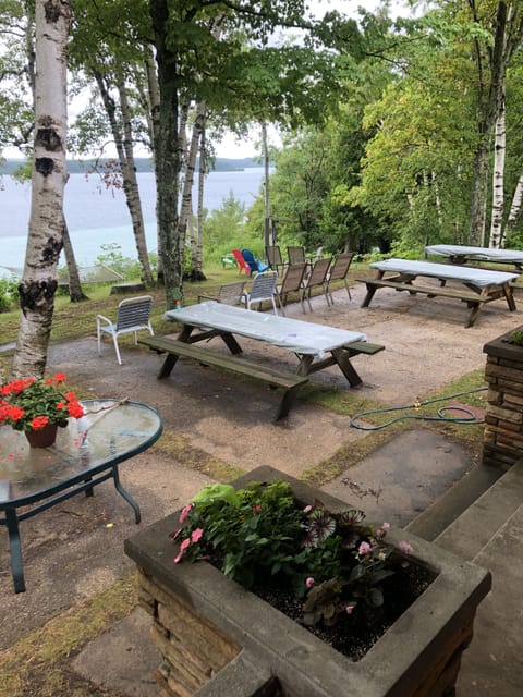 Patio with room to feed a crowd.
