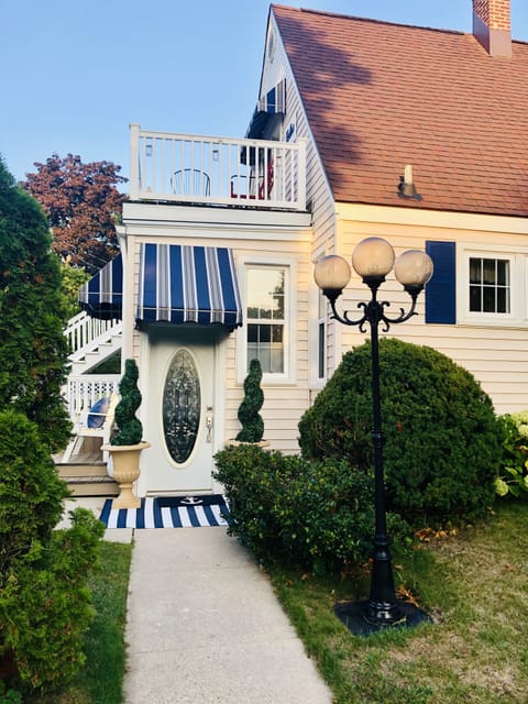side view of the house, apartment is on second floor